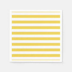 Serviette En Papier Motif jaune et blanc de rayure