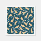 Serviette En Papier Motif jaune et bleu - Koi Fish (Devant)