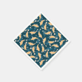 Serviette En Papier Motif jaune et bleu - Koi Fish (Coin)