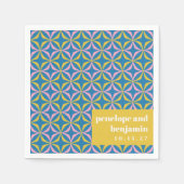 Serviette En Papier Motif jaune rétro amusant Mariage gras personnalis (Devant)