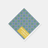 Serviette En Papier Motif jaune rétro amusant Mariage gras personnalis (Coin)
