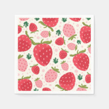 Motif jolie fraise rose rouge