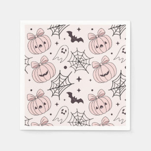Serviette En Papier Motif Kawaii Rose Épouvantable Halloween