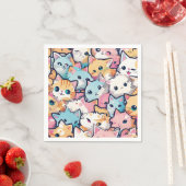 Serviette En Papier Motif Kittens (En situation)