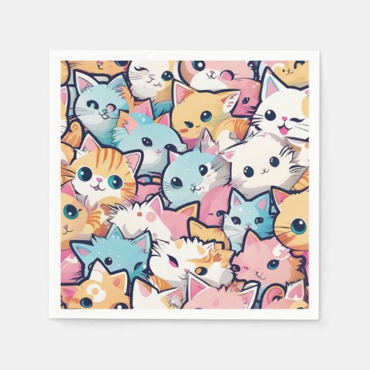 Serviette En Papier Motif Kittens (Devant)
