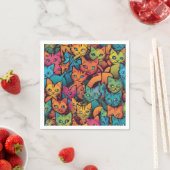 Serviette En Papier Motif Kittens (En situation)