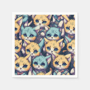 Serviette En Papier Motif Kittens