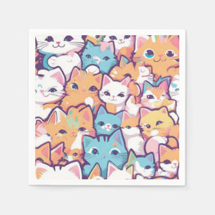 Serviette En Papier Motif Kittens