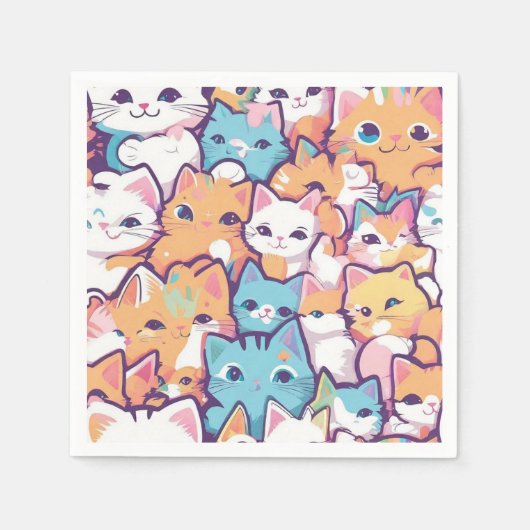 Serviette En Papier Motif Kittens (Devant)