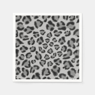 Serviette En Papier Motif léopard noir et gris