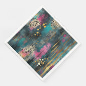 Serviette En Papier motif léopard rose turquoise de noël Abstrait (Coin)