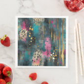 Serviette En Papier motif léopard rose turquoise de noël Abstrait (En situation)