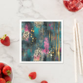 Serviette En Papier motif léopard rose turquoise de noël Abstrait (En situation)