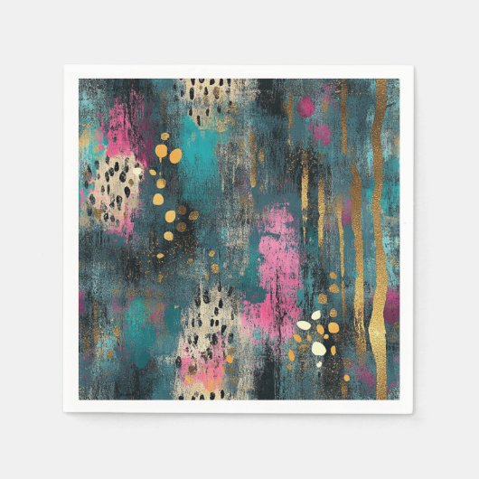 Serviette En Papier motif léopard rose turquoise de noël Abstrait (Devant)