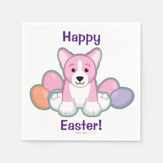 Serviette En Papier Motif Lil Spring Corgi (Devant)