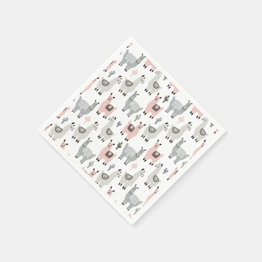 Serviette En Papier Motif Llamas souriant (Coin)