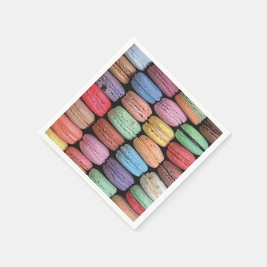 Serviette En Papier Motif Macaron français coloré (Coin)
