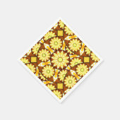 Serviette En Papier Motif Mandala, tons marron et or (Coin)