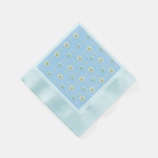 Serviette En Papier Motif marguerrier sur arrière - plan bleu clair (Coin)