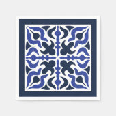 Serviette En Papier Motif marocain bleu (Devant)