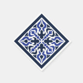 Serviette En Papier Motif marocain bleu (Coin)