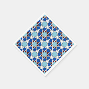 Serviette En Papier Motif marocain géométrique islamique dans le ble