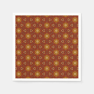 Serviette En Papier Motif Masala Brun Jaune Piquant