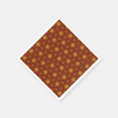 Serviette En Papier Motif Masala Jaune Brun Épicé (Coin)