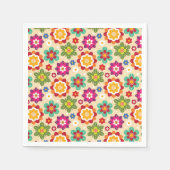 Serviette En Papier Motif mexicain des fleurs d'art populaire (Devant)