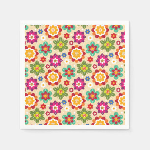 Serviette En Papier Motif mexicain des fleurs d'art populaire