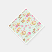 Serviette En Papier Motif mignon avec Animaux et Jouets heureux (Coin)