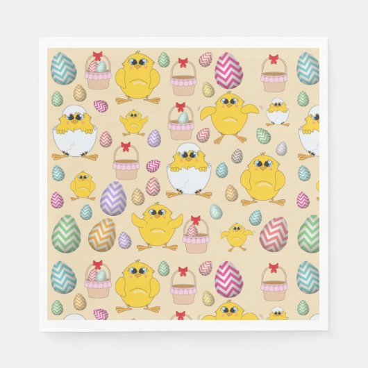 Serviette En Papier Motif mignon de Pâques (Devant)