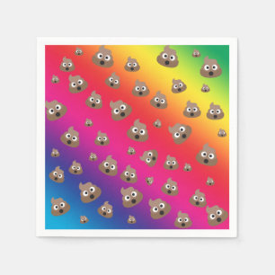 Serviette En Papier Motif mignon d'Emoji de dunette d'arc-en-ciel