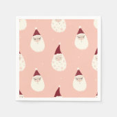 Serviette En Papier Motif mignon moderne Père Noël motif rose Noël par (Devant)