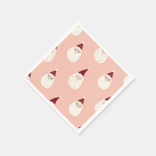 Serviette En Papier Motif mignon moderne Père Noël motif rose Noël par (Coin)