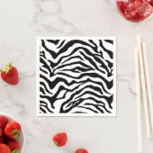Serviette En Papier motif minimaliste d'animal noir blanc (En situation)