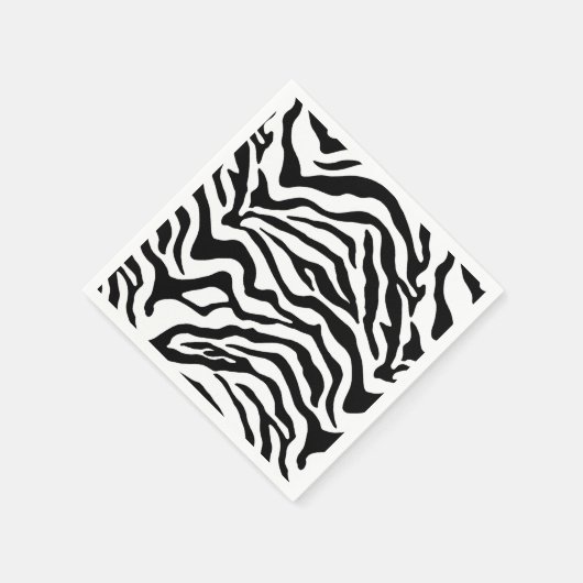 Serviette En Papier motif minimaliste d'animal noir blanc (Coin)