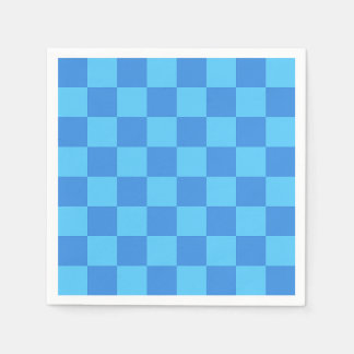 Serviette En Papier Motif minimaliste moderne prépa à carreaux bleus