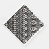 Serviette En Papier Motif miroir Zebra Stripes noir et blanc (Coin)
