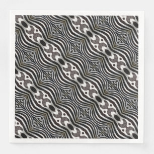 Serviette En Papier Motif miroir Zebra Stripes noir et blanc