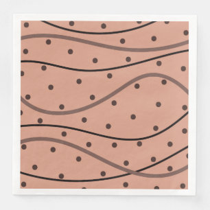 Serviette En Papier Motif Mocha Dots & Stripes