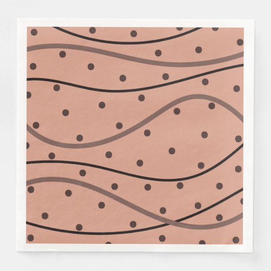 Serviette En Papier Motif Mocha Dots & Stripes (Devant)