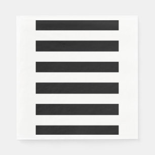Serviette En Papier Motif moderne Black White Stripes