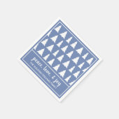 Serviette En Papier Motif moderne Blue White Tree Nom Fête (Coin)