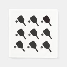 Motif moderne de pickleball noir et blanc