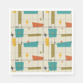 Serviette En Papier Motif moderne du milieu du siècle (Devant)
