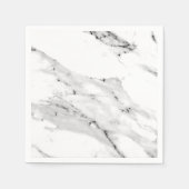 Serviette En Papier Motif moderne en marbre blanc gris noir (Devant)