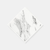 Serviette En Papier Motif moderne en marbre blanc gris noir (Coin)