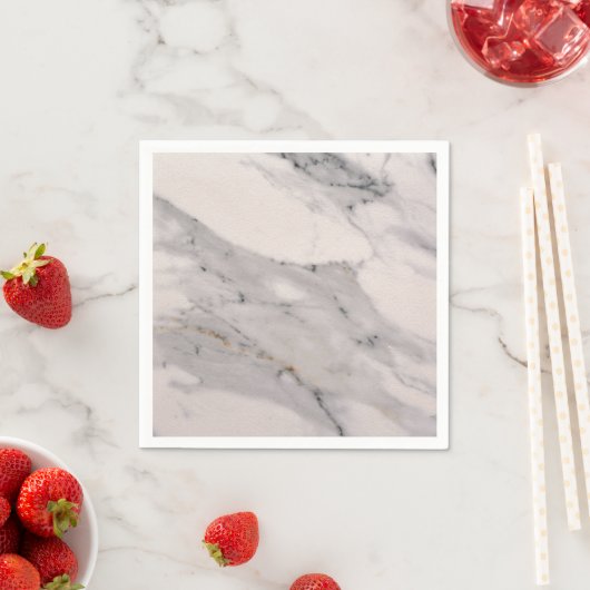 Serviette En Papier Motif moderne en marbre noir gris rose (En situation)