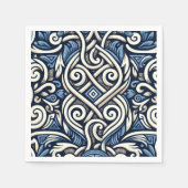 Serviette En Papier Motif moderne grec bleu et blanc (Devant)